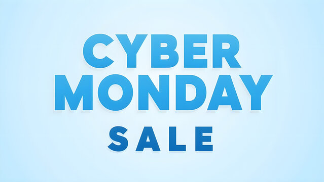 Cyber Monday Sale Text. Concept of online shopping, discount, and promotion.