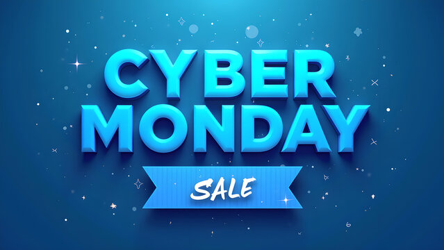 Cyber Monday Sale Banner. Concept of online shopping and e commerce.