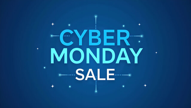 Cyber Monday Sale Banner for Online Shopping. Concept of promotion, discount, and ecommerce.