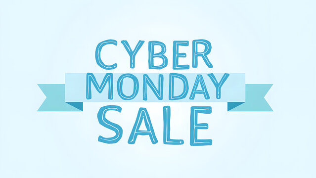Cyber Monday Sale Banner. Concept of online shopping, discount, and promotion.