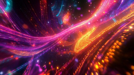Fototapeta premium Abstract Colorful Light Trails Flowing Through Space
