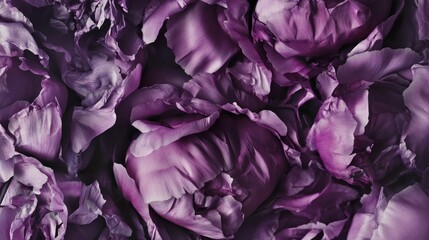 Close-up of rich purple peony petals.