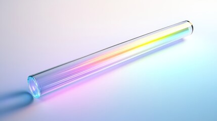 Glowing neon tube on gradient backdrop, futuristic light concept.