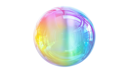 Rainbow bubble, transparent background
