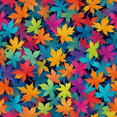 Background, illustration of colorful maple leaves