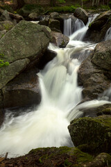 Silky water of a waterfall on Andrews Brook, New Hampshire.