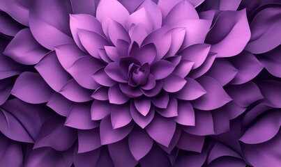 Naklejka premium Purple Ornate Flower Wallpaper. 3D Diwali Celebration Concept. .