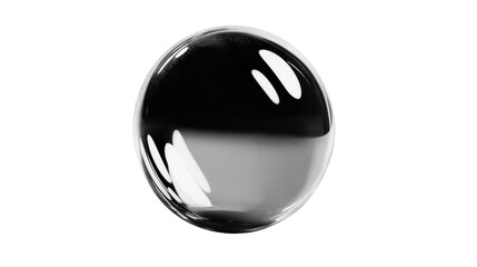 Black oil bubble, transparent background