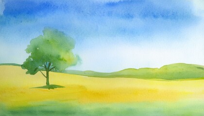 Fototapeta premium Nature watercolor illustration background