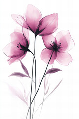 Obraz premium Hand-painted watercolor floral composition featuring pink and purple blossoms with delicate petals, ideal for weddings, greeting cards, spring designs, and feminine creative projects