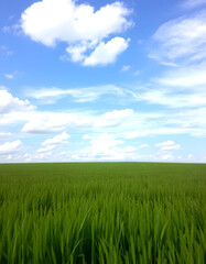 Fototapeta premium Field and sky, vintage background, with white tones