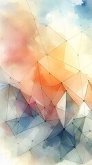 Abstract Polygonal Triangular Background in soft pastel colors in a watercolor style