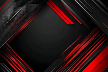 Dynamic technology-inspired abstract background with sharp red, black, and silver lines, creating a sleek and futuristic digital design.