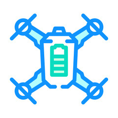 battery indicator aerial vehicle color icon vector. battery indicator aerial vehicle sign. isolated symbol illustration