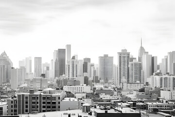 Obraz premium Enthralling Black n' White Cityscape - A Testament to Urban Vibrancy and Architectural Diversity