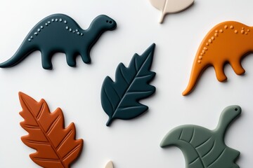 Fototapeta premium modern dinosaur illustrations, sleek and modern dinosaur clipart set with simple lines and design on a crisp white background