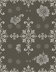 Orient classic pattern. Seamless abstract background with vintage elements. Orient silver pattern. Ornament for wallpapers and packaging, studio lighting, with white tones