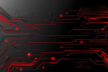 Dynamic technology-inspired abstract background with sharp red, black, and silver lines, creating a sleek and futuristic digital design.