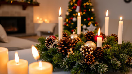 christmas tree with candles