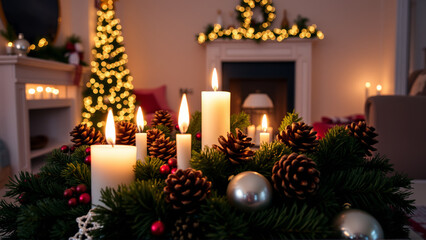 christmas tree with candles