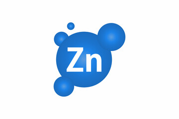 Zn Zinc Vector. Mineral Blue Pill Icon. Vitamin Capsule Pill Icon. zinc for healthcare design. Vitamin complex. Healthcare concept. Food concept