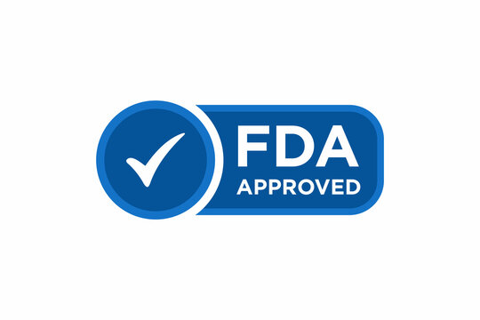 FDA Approved Food and Drug Administration icon label. FDA approved vector icons. Food and Drug Administration stamp
