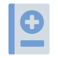Medical handbook flat icon for nursing and healthcare reference