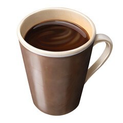 coffee and tea cup, cut out on the transparent background