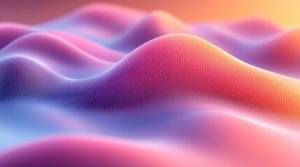 Fototapeta premium Abstract and Vibrant 3D Render of Undulating Colorful Waves and Smooth Gradients Creating Dynamic Flowing Shapes Against a Warm Background