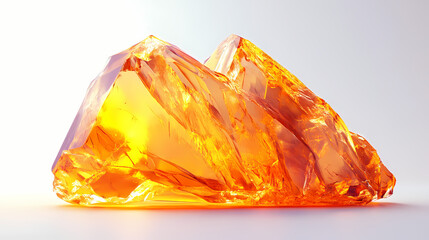 Piece of amber isolated on white created with generative ai. Amber. Illustration