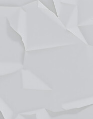 Crumpled gray grid paper textured background, papercraft, with white tones