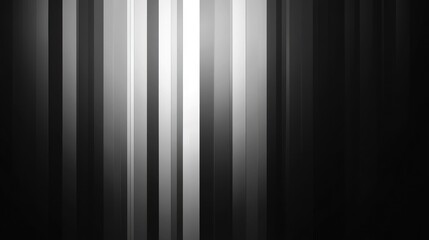 Obraz premium A monochromatic abstract design featuring vertical stripes in varying shades of black and white, creating a sense of depth and contrast.