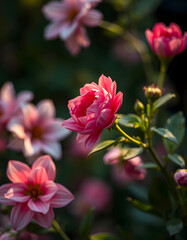 Flower background in vintage style, Side lit, with white tones