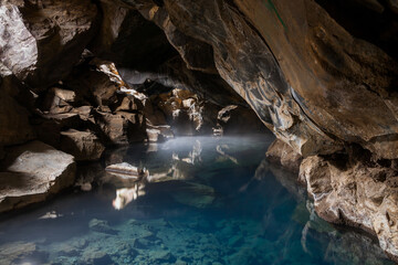 Grjotagja cave in myvatn area iceland
