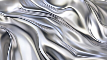 A smooth, flowing metallic surface with a reflective quality, creating a sense of depth and movement.