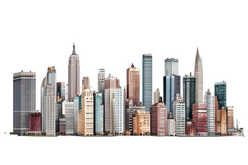 Fototapeta premium Urban skyscrapers on transparent background