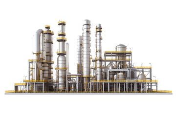 Oil refinery isolated on transparent background