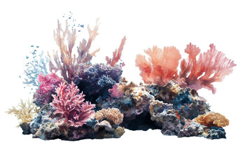 Pastel coral reef on transparent background © Kanurism