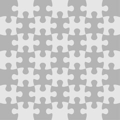 Jigsaw puzzle background with 49 pieces. Horizontal flat design. 