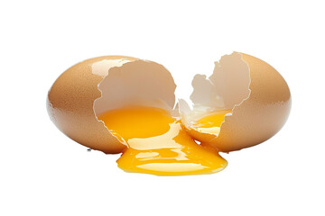 Broken eggs on transparent background