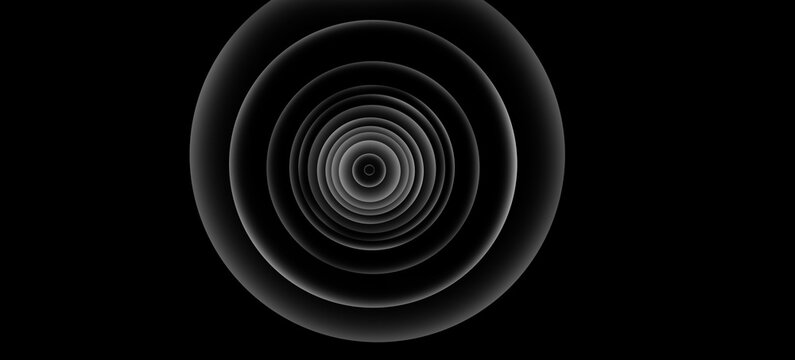 arri&egrave;re-plan noir avec onde blanche en cercle transparent 