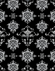 Orient classic pattern. Seamless abstract background with vintage elements. Orient silver pattern. Ornament for wallpapers and packaging, Backlit, with white tones