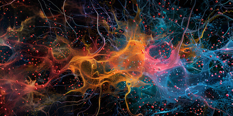  Abstract Neural Network Visualization, Colorful Artistic Representation of Brain Synapses