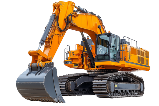 Mining excavator isolated on transparent background