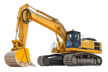 Mining excavator isolated on transparent background
