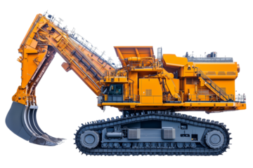 Mining excavator isolated on transparent background