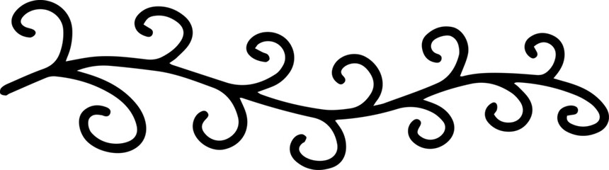 Elegant hand drawn swirl forming a stunning border, enhancing various design projects with a touch of sophistication and style, perfect for invitations, cards, and stationery