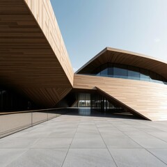 Fototapeta premium Vitrais wood concrete design wood design concrete architecture wall floor modern