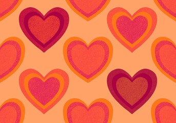 Valentine hearts seamless 14 February love pattern for wrapping paper