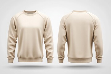 white Sleeve Sweatshirt mockup with front and back view. Sweatshirt mock-up template.